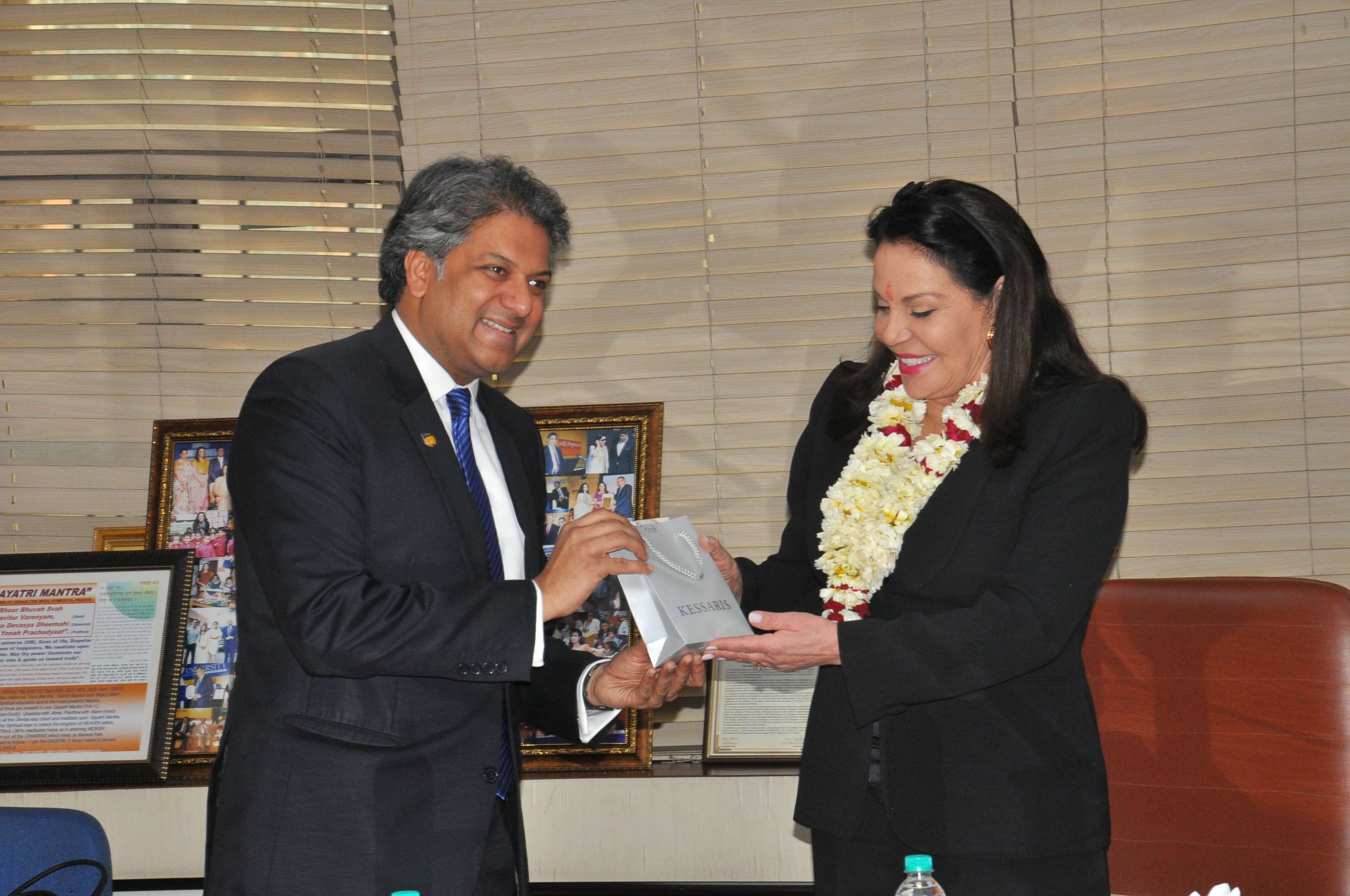 Dr. Aseem Chauhan Welcoming Ms. Katerina Panagopoulos, National Ambassador of Greece, Council of Europe at Amity University, Noida 2019