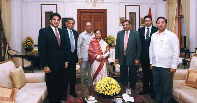 Dr Aseem Chauhan with now former President of India, Smt Pratibha Patil