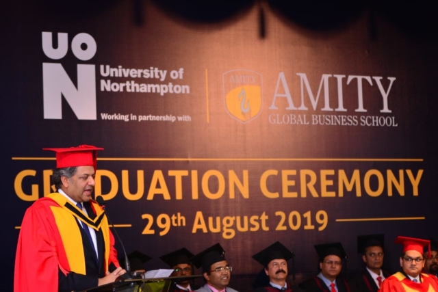 Dr. Aseem Chauhan Motivating Students at 2019 Convocation of Amity Global School, Mauritius