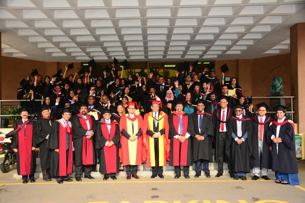 Dr. Aseem Chauhan with Other Stakeholders at 2019 Convocation of Amity Global School, Mauritius